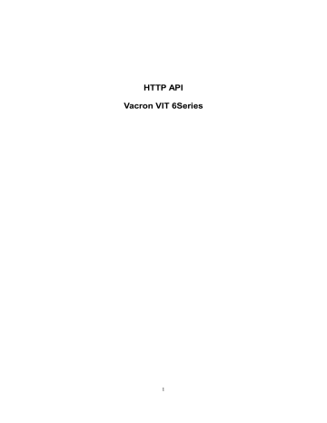 Vacron HttpAPI_VIT_SDK manual | Manualzz