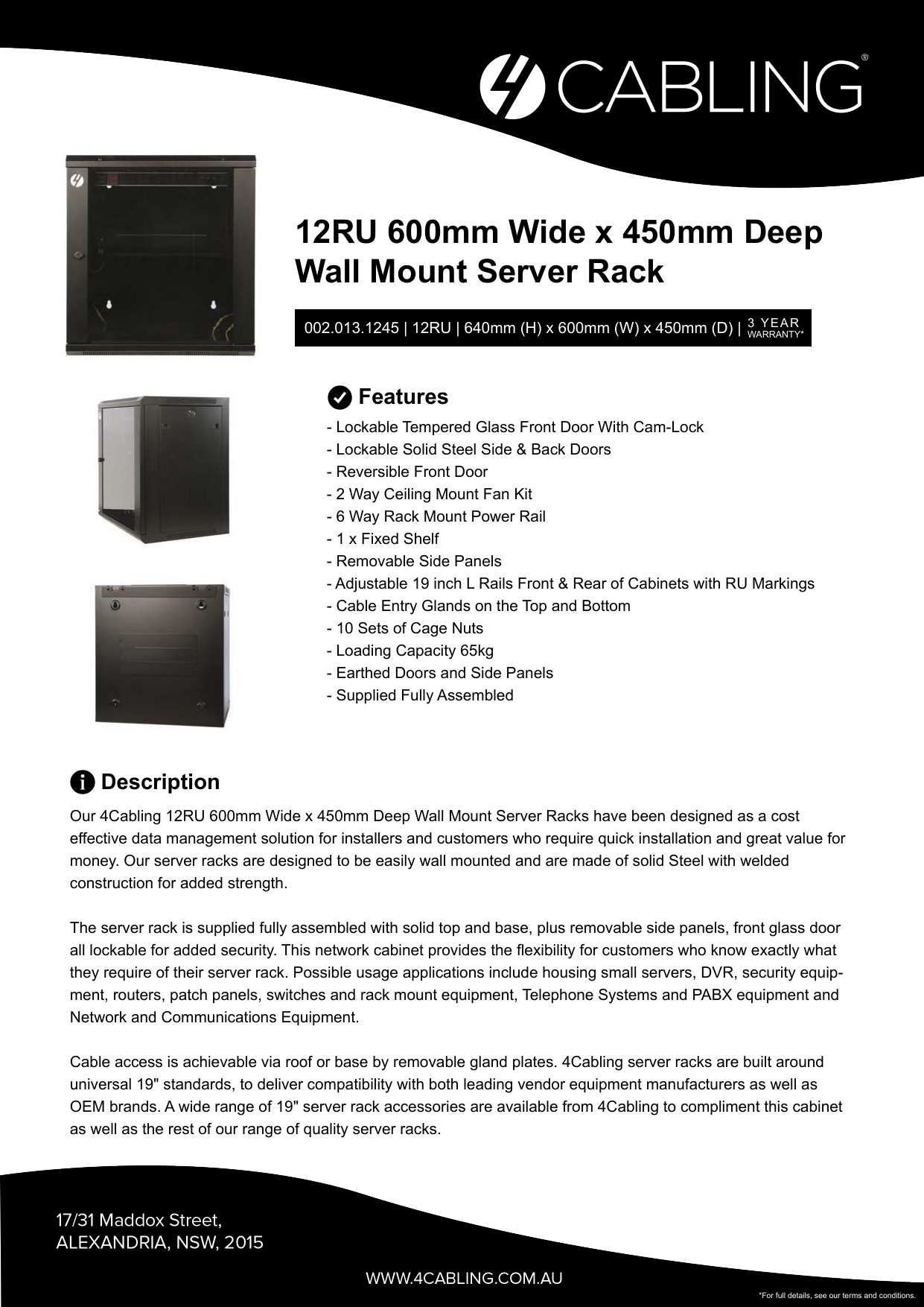 12ru 600mm Wide X 450mm Deep Wall Mount Server Manualzz