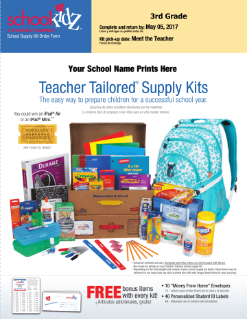 Teacher Tailored Supply Kits Manualzz