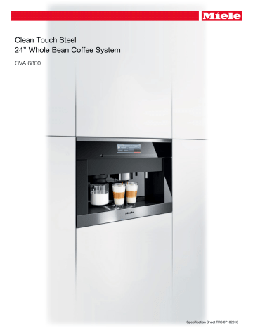 Miele 09676920 Built-In Coffee Systems & Machine Specifications | Manualzz