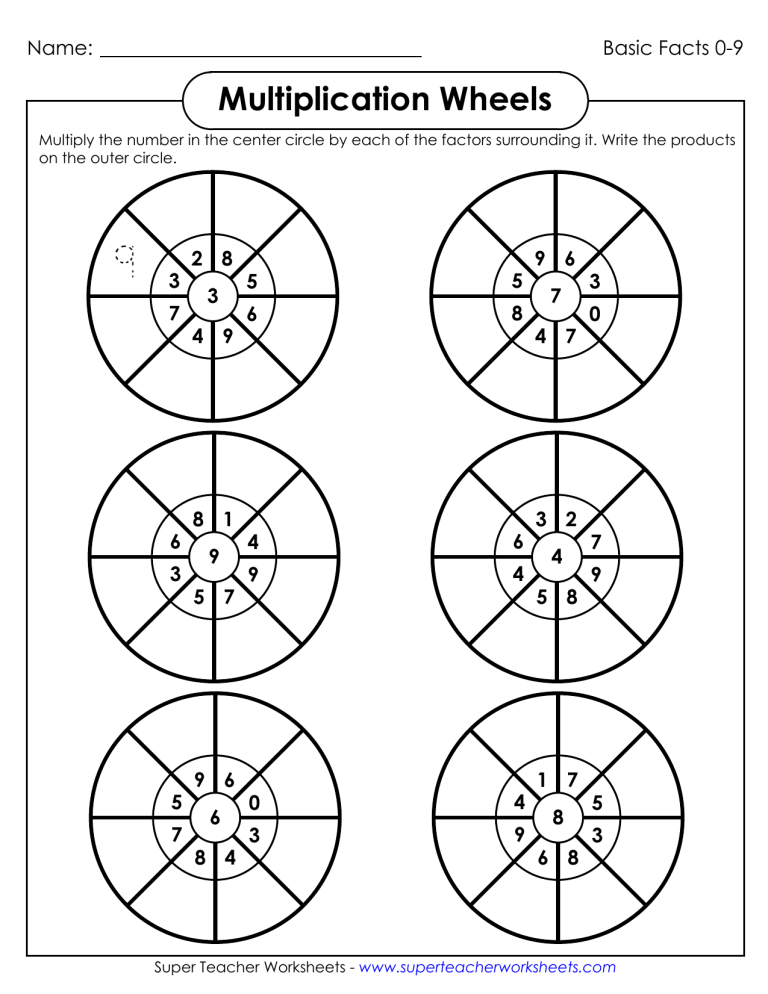 Multiplication Wheels Super Teacher Worksheets Leonard Burton s Multiplication Worksheets