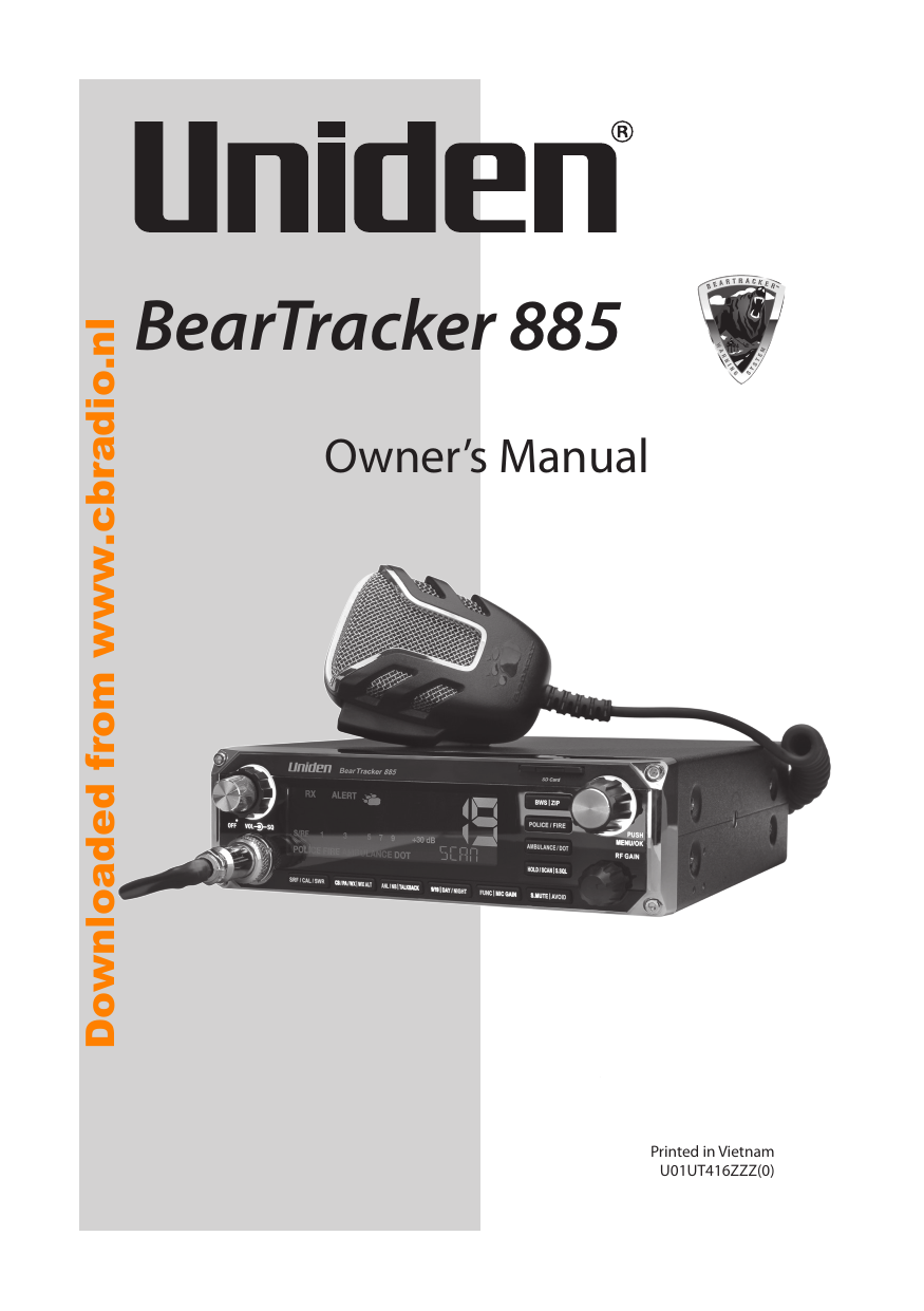 Manual Uniden Beartracker 885 Hybrid CBRadio Manualzz