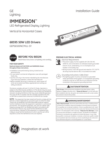 RDL Immersion 50W LED Drivers | 68595 | Manualzz
