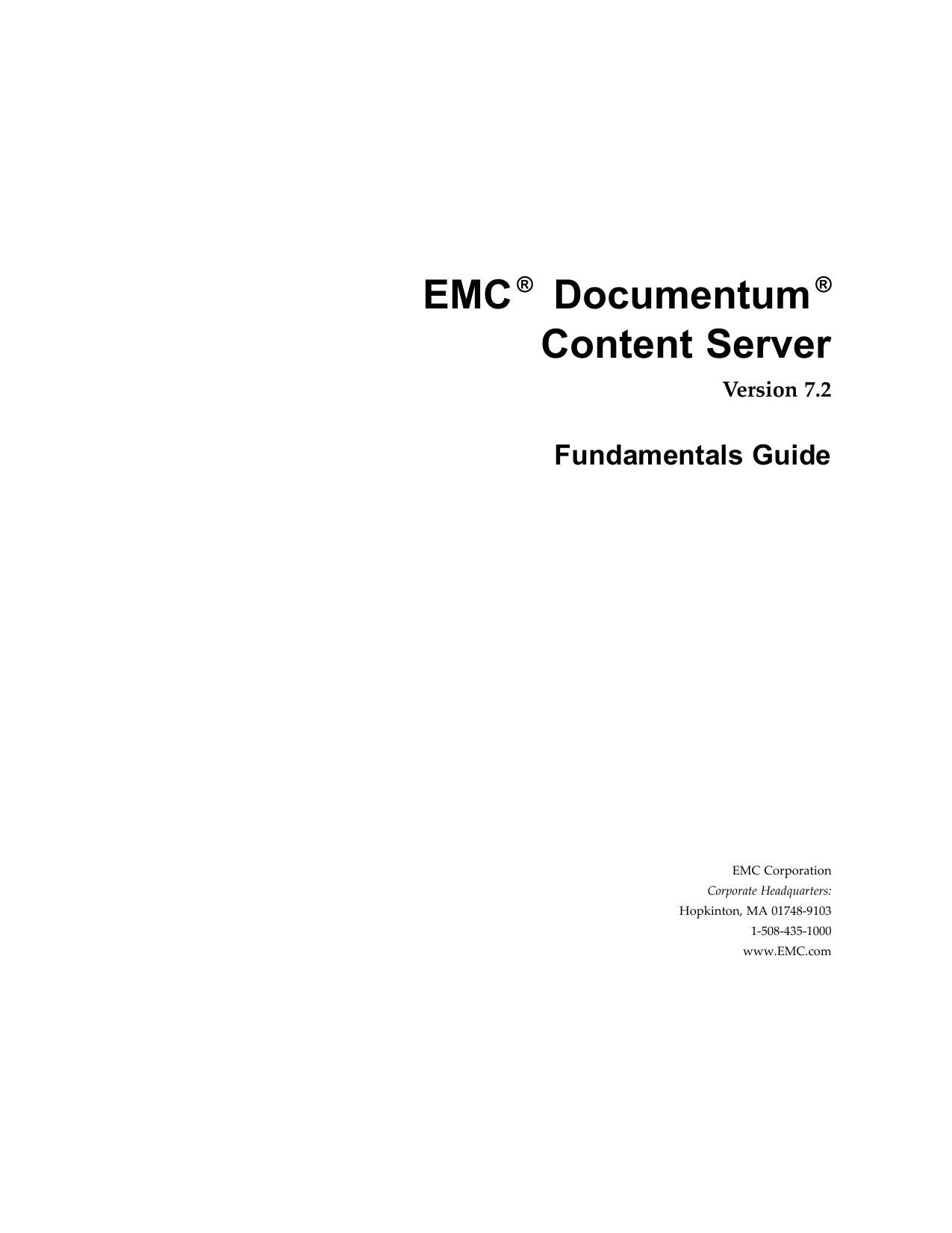 Emc Documentum Content Server 7 2 Fundamentals Guide Manualzz