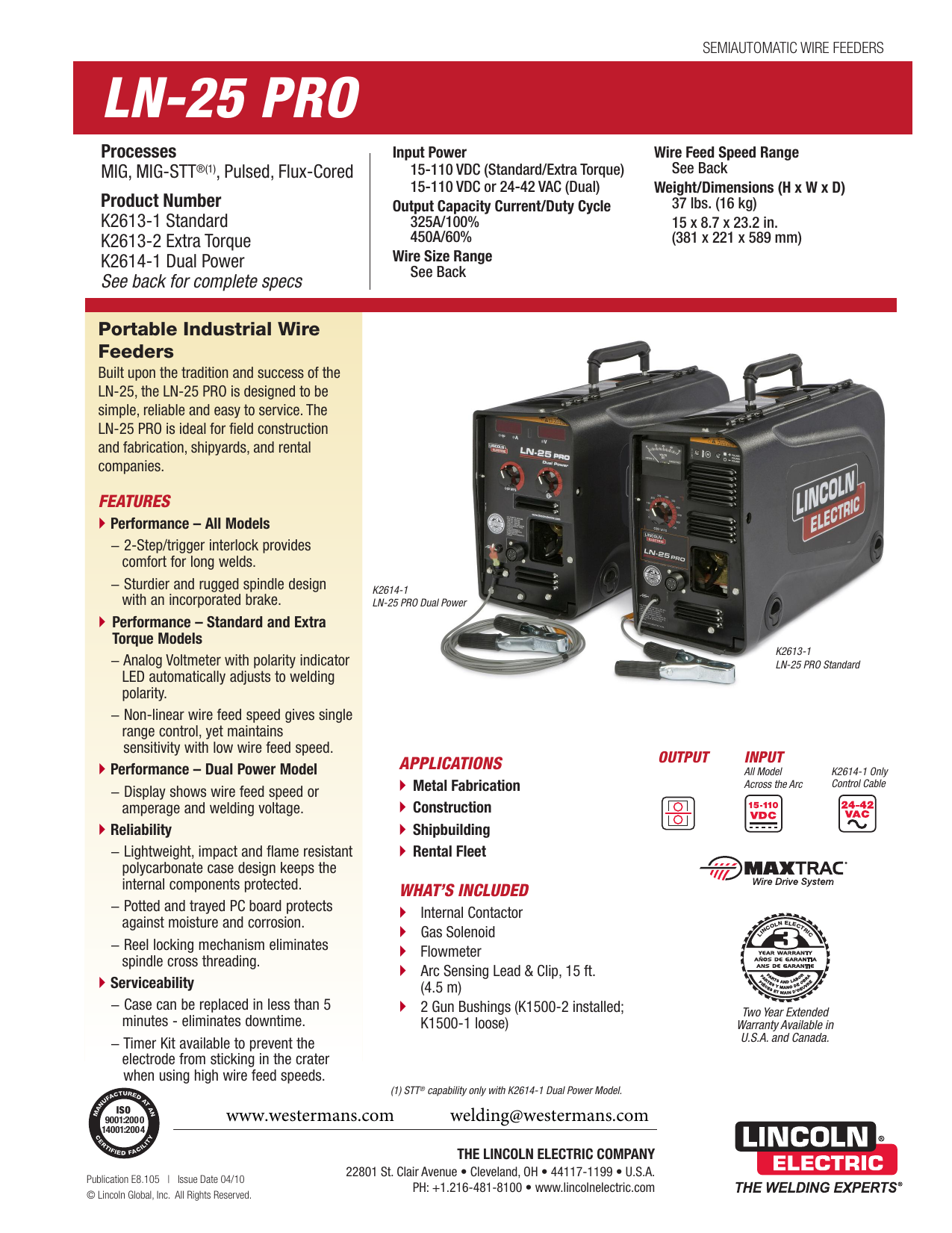 E8 105 Ln 25 Pro Portable Industrial Wire Feeder Manualzz Com