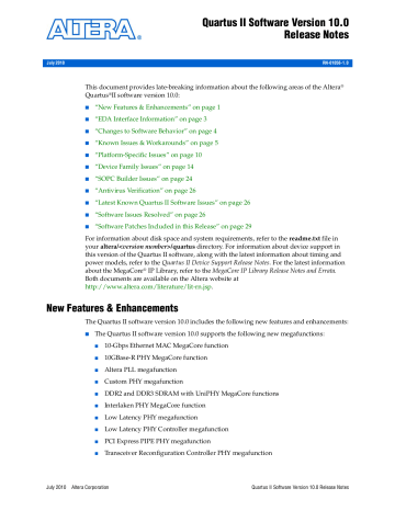 altera quartus ii web edition design features