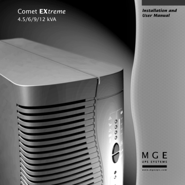 MGE UPS Systems | 5103304XXX | 5103304 Comet EXtreme | 5103359 Comet EXtreme | Comet EXtreme 4.5 | Installation And User Manual | Comet EXtreme | Manualzz