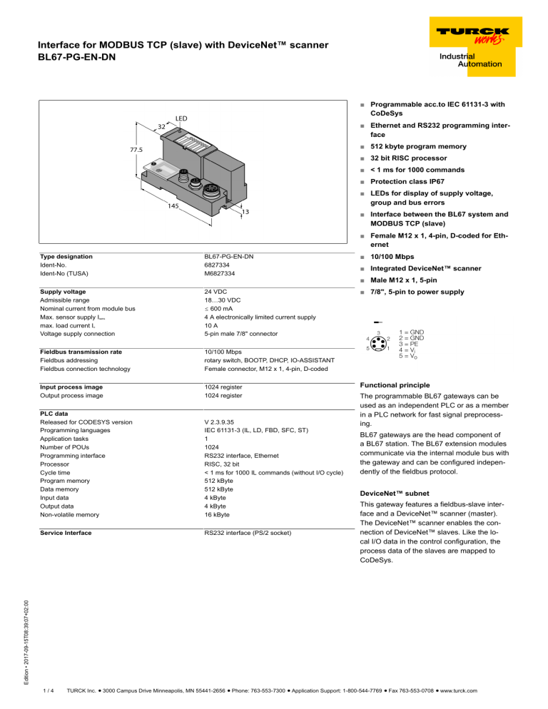 Interface For Modbus Tcp Slave With Devicenet Scanner Manualzz