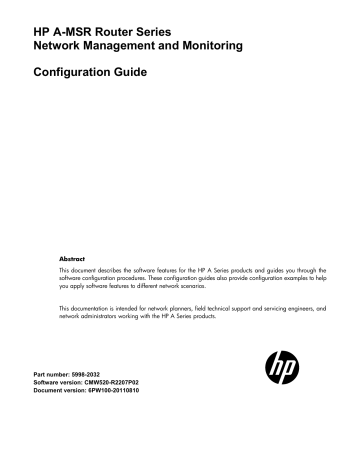 HP A-MSR Router A Series Configuration Guide | Manualzz