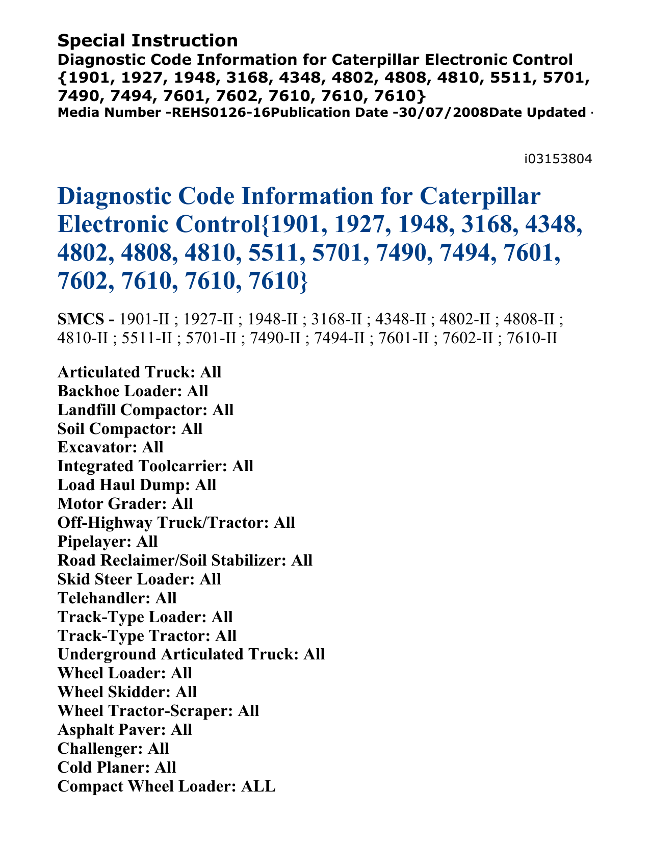 Diagnostic Code Information for Caterpillar Electronic Control Manualzz