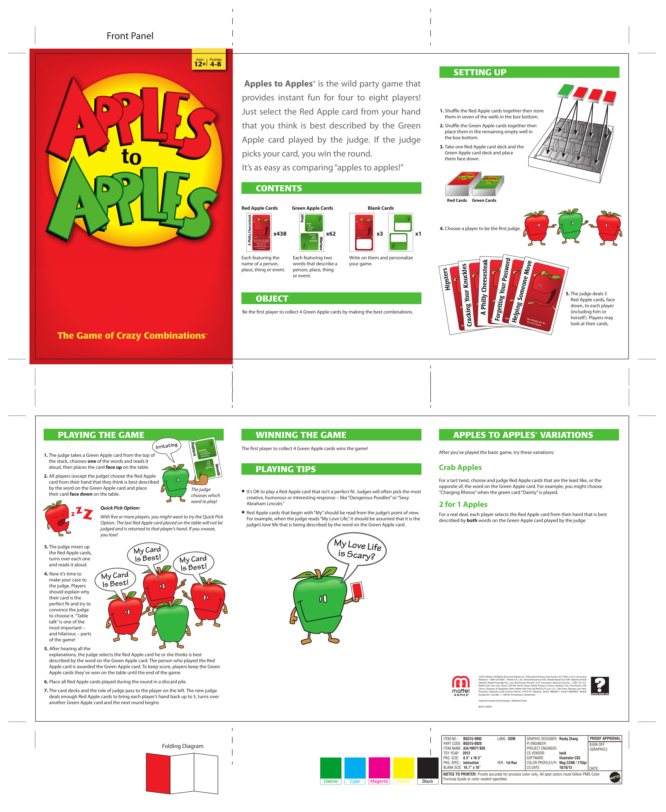 CJB31 FFP Mattel Import Wire Transfer Mattel Games Apples to Apples Party Box