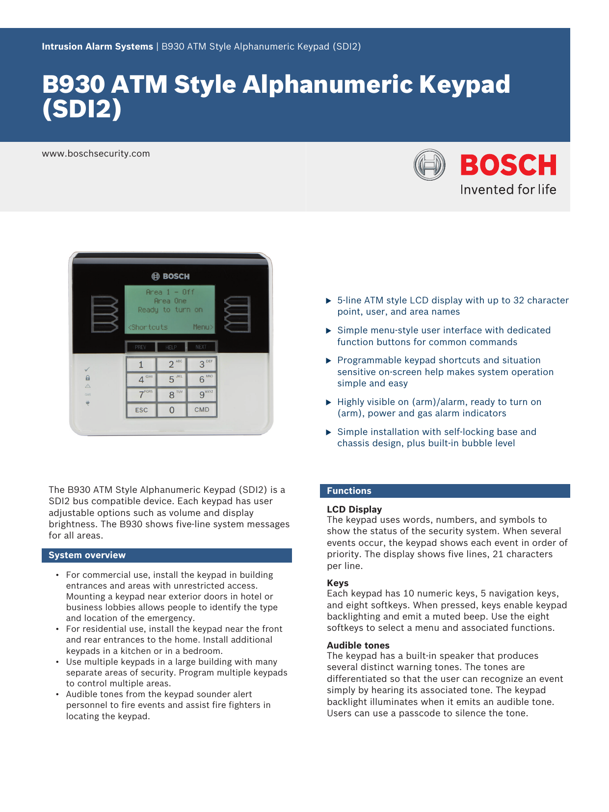 B930 ATM Style Alphanumeric Keypad SDI2 Manualzz