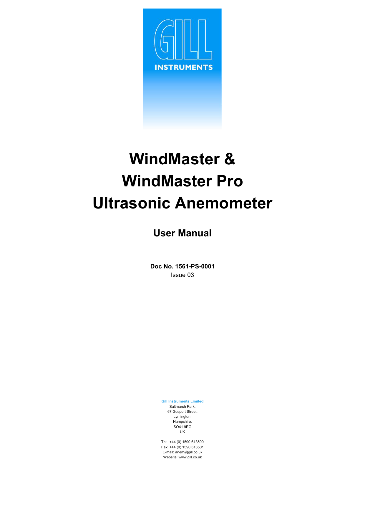 Gill WindMaster User manual Manualzz