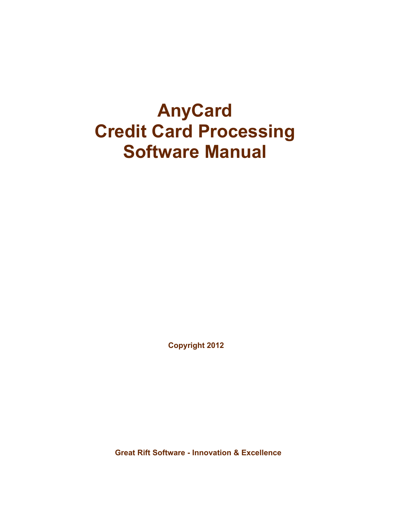 AnyCard Credit Card Processing Software Manual Manualzz