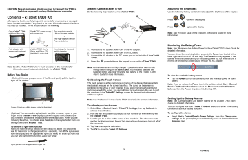 Contents – xTablet T7000 Kit | Manualzz