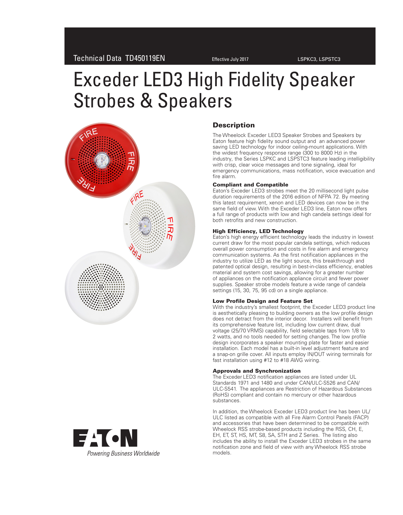 Wheelock Exceder LED3 High Fidelity Speakers Manualzz