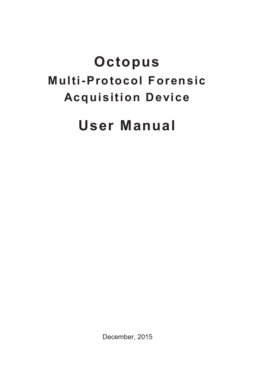 Octopus User Manual Manualzz