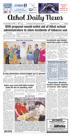 Boh Proposal Would Enlist Aid Of Athol School Manualzz