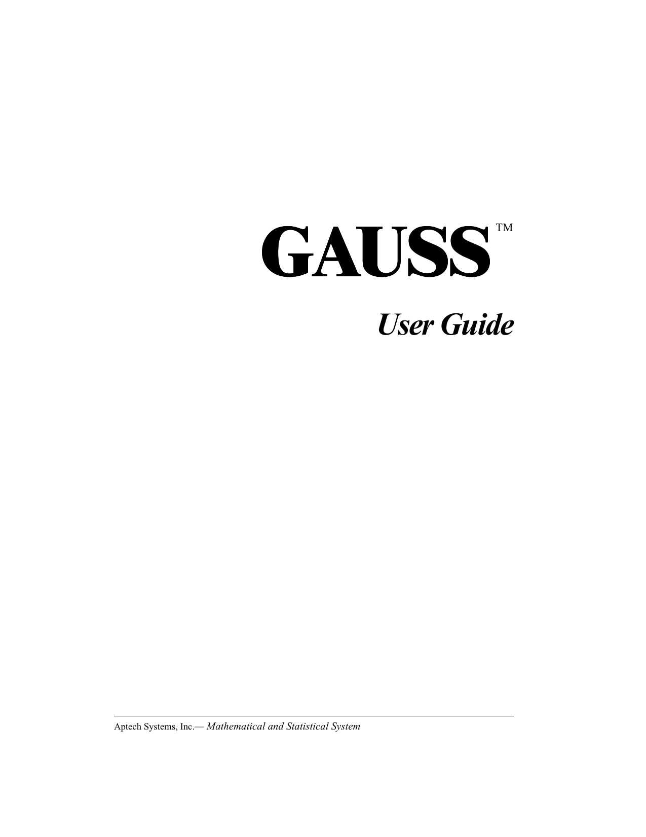 Aptech GAUSS 6 User Guide Manualzz aptech-gauss-6-user-guide-manualzz