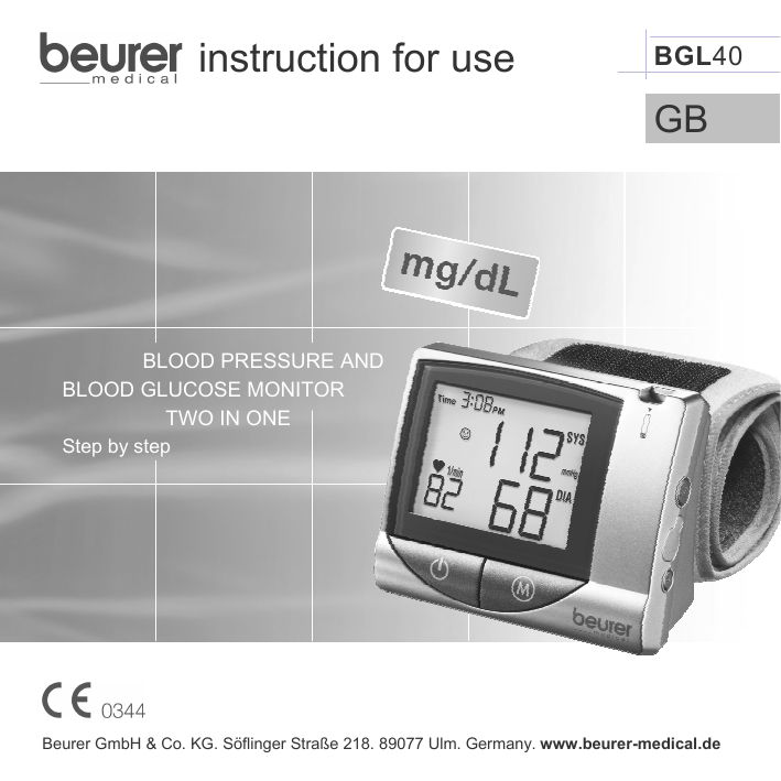 Beurer BGL40 Instructions For Use Manual Manualzz