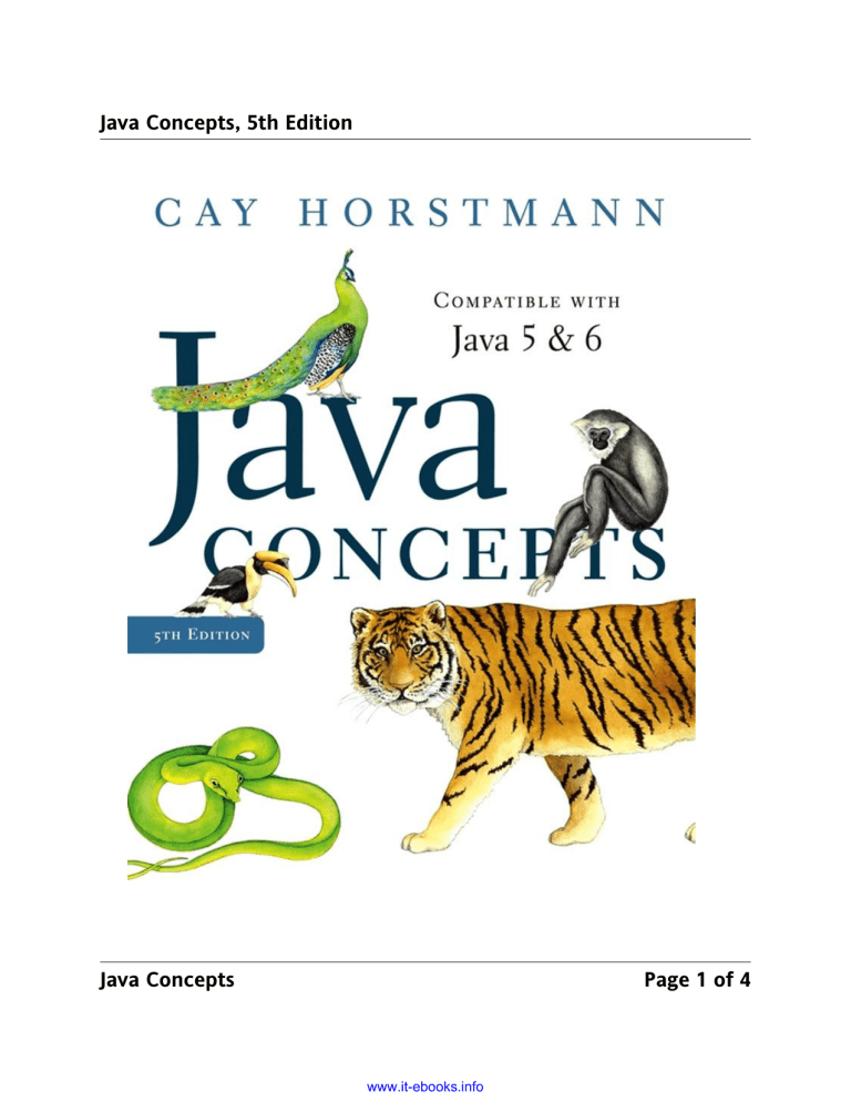 Java Concepts 5th Edition Java Concepts Page 1 Of 4 Manualzz