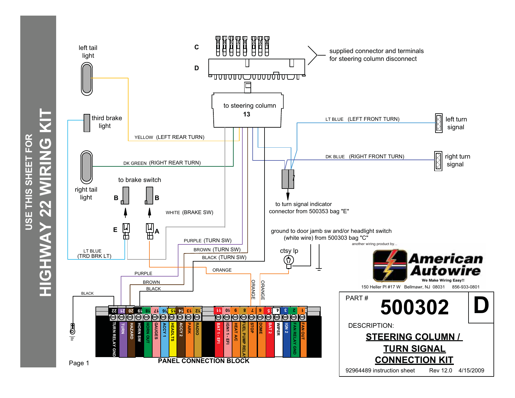 American Autowire Turn Signal Switch Wiring Diagram from s3.manualzz.com