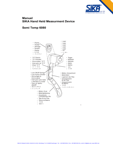 Manuel SIKA Hand Held Measurment Device Semi Temp 6080 | Manualzz