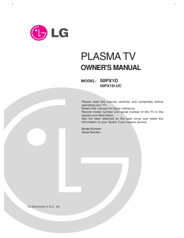 PLASMA TV | Manualzz