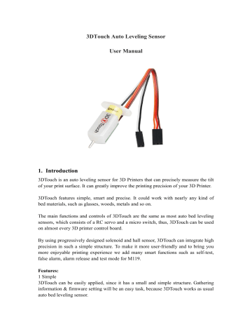3dtouch Auto Leveling Sensor User Manual 1 Manualzz