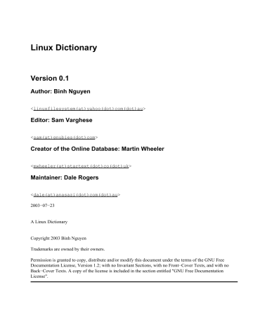 Linux Dictionary Manualzz