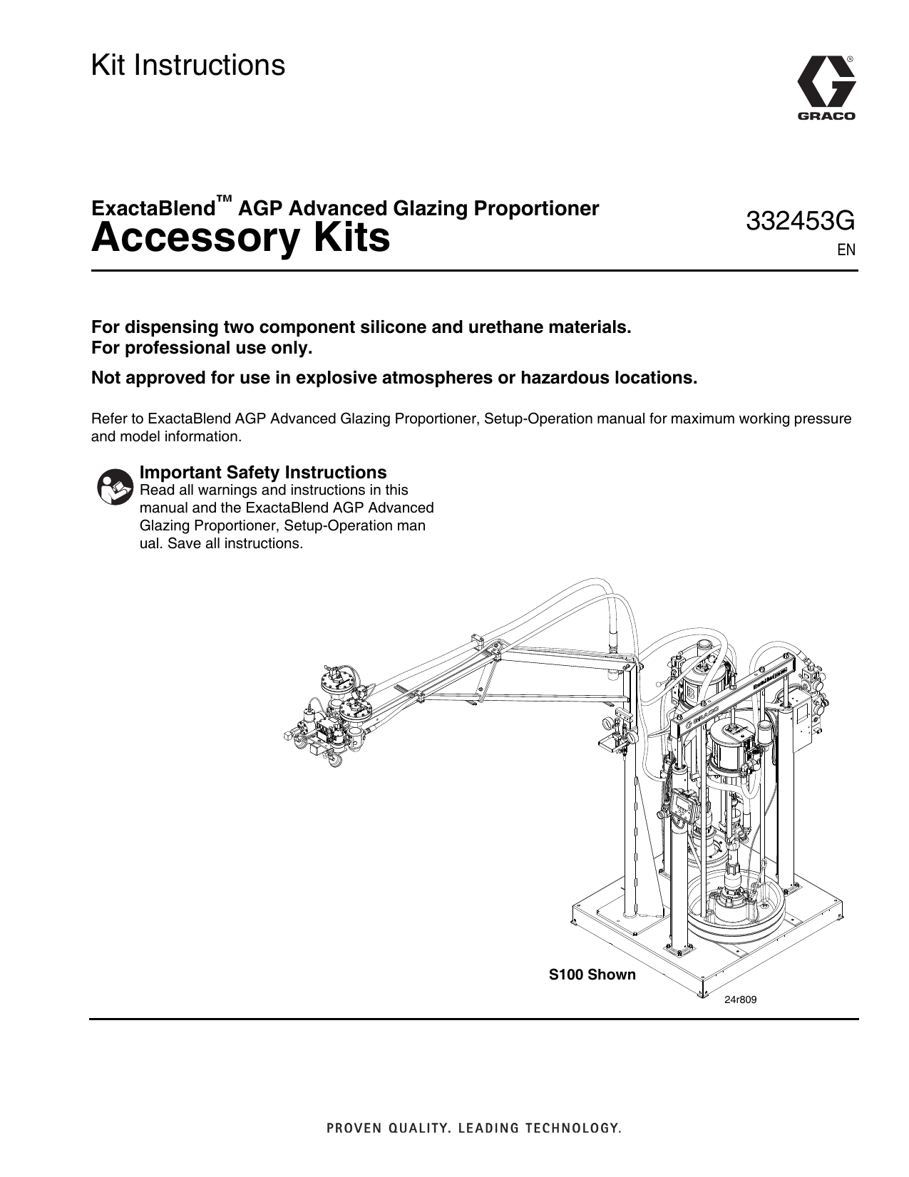 Graco 332453G - ExactaBlend AGP Advanced Glazing Proportioner - Accessories Instructions | Manualzz
