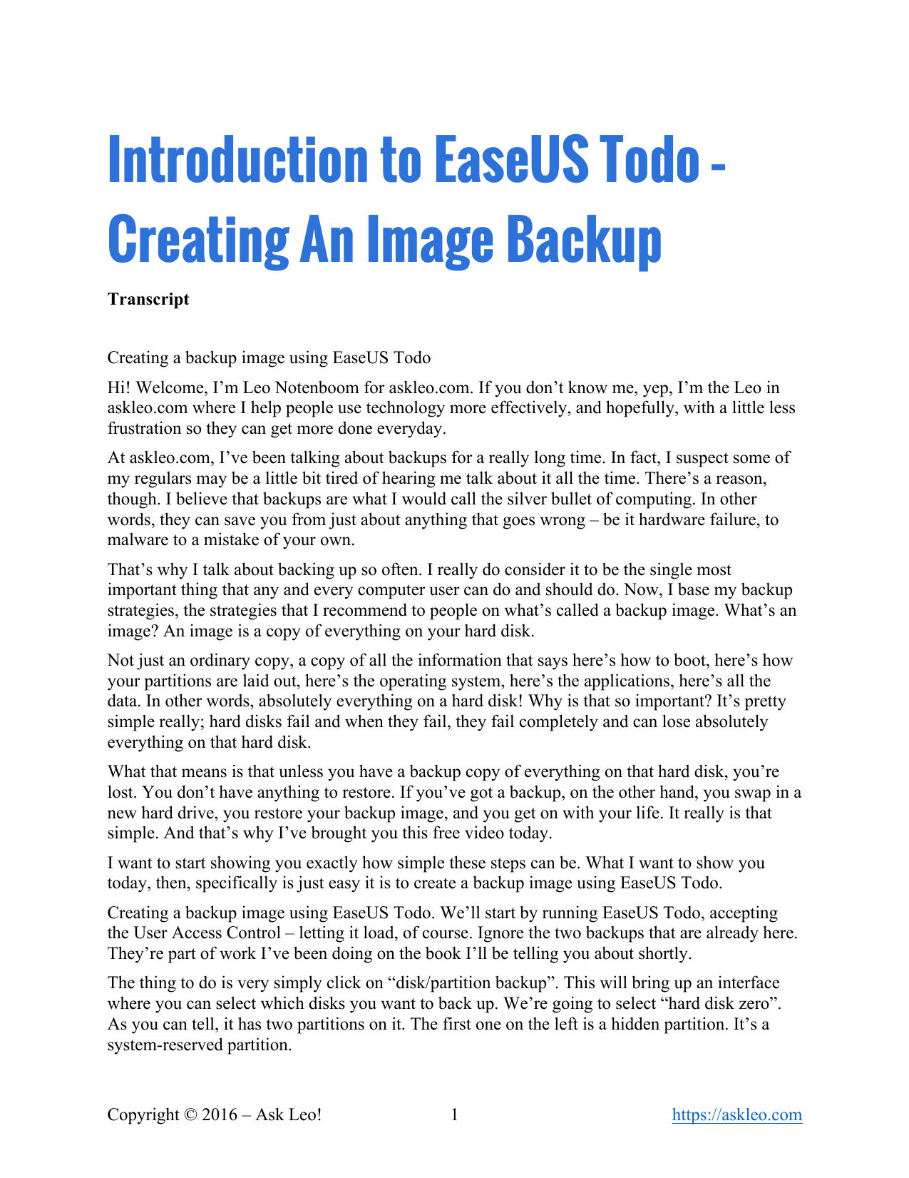 create image of hard drive easeus