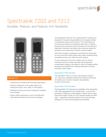 Spectralink 7202 and 7212 | Manualzz