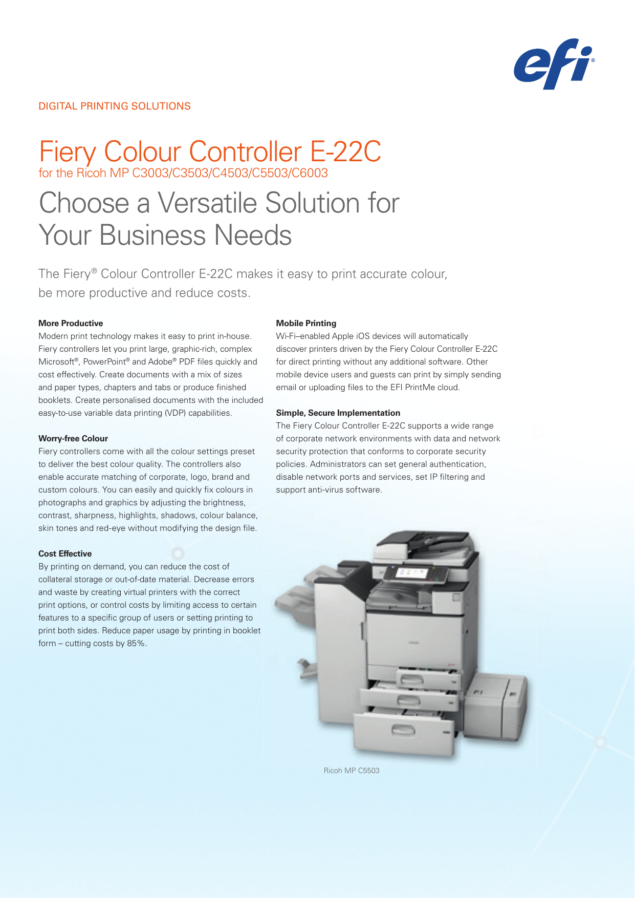 Ricoh Savin Lanier EFI Rip Fiery Color Controller E-22c for MP C3503 C4503 C5503 for sale online 