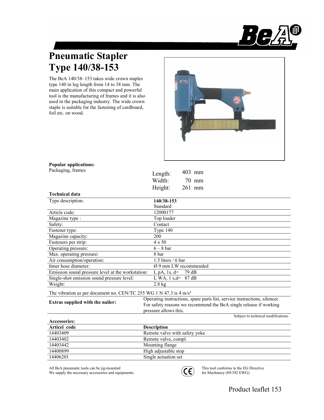 bea air staple gun parts