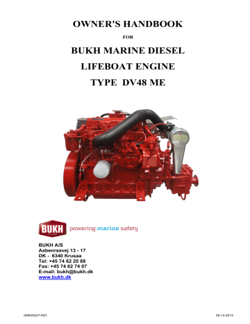 owner`s handbook bukh marine diesel lifeboat engine type dv48 me | Manualzz