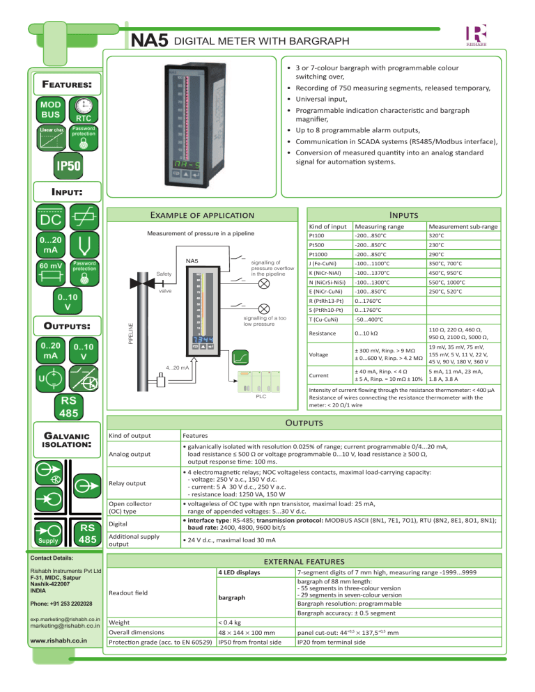 Na5 Digital Meter With Bargraph Eoƒao E Manualzz