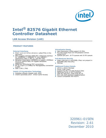 Intel® 82576 Gigabit Ethernet Controller Datasheet | Manualzz