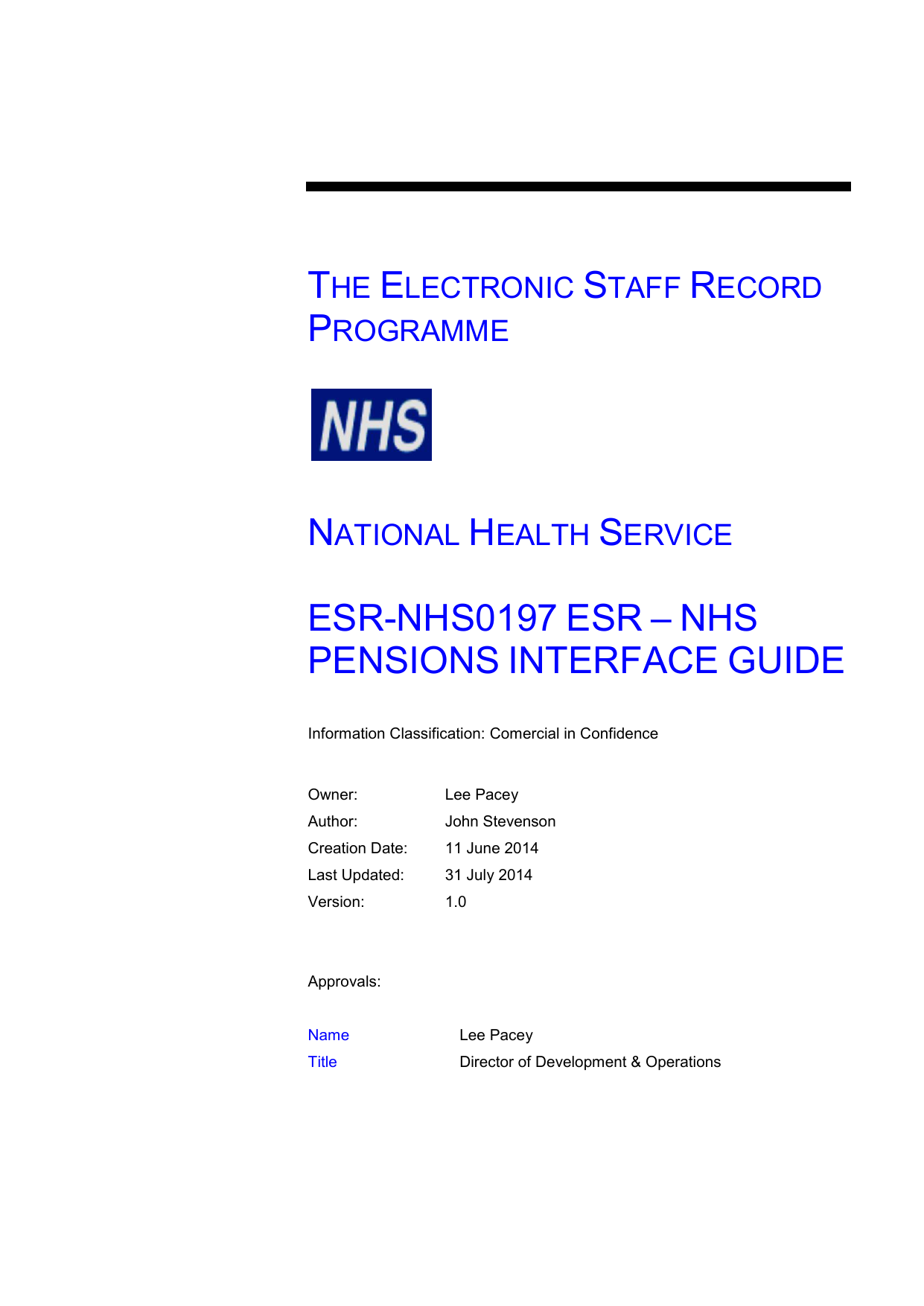 Esr Nhs0197 Esr Nhs Pensions Interface Guide Manualzz