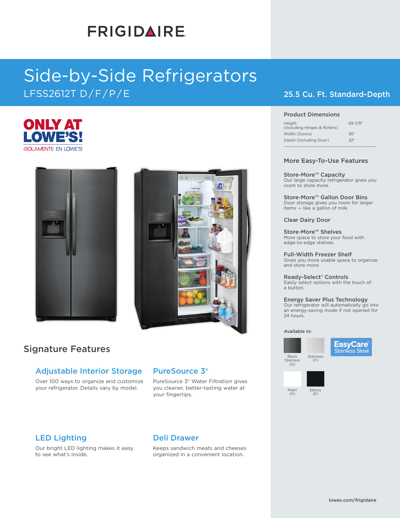 Frigidaire Lfss2612tf User Manual Manualzz