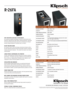 Klipsch R-26FA - Owner's manual 
