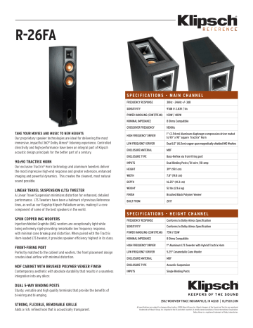 Klipsch R 26fa Dolby Atmos Speaker