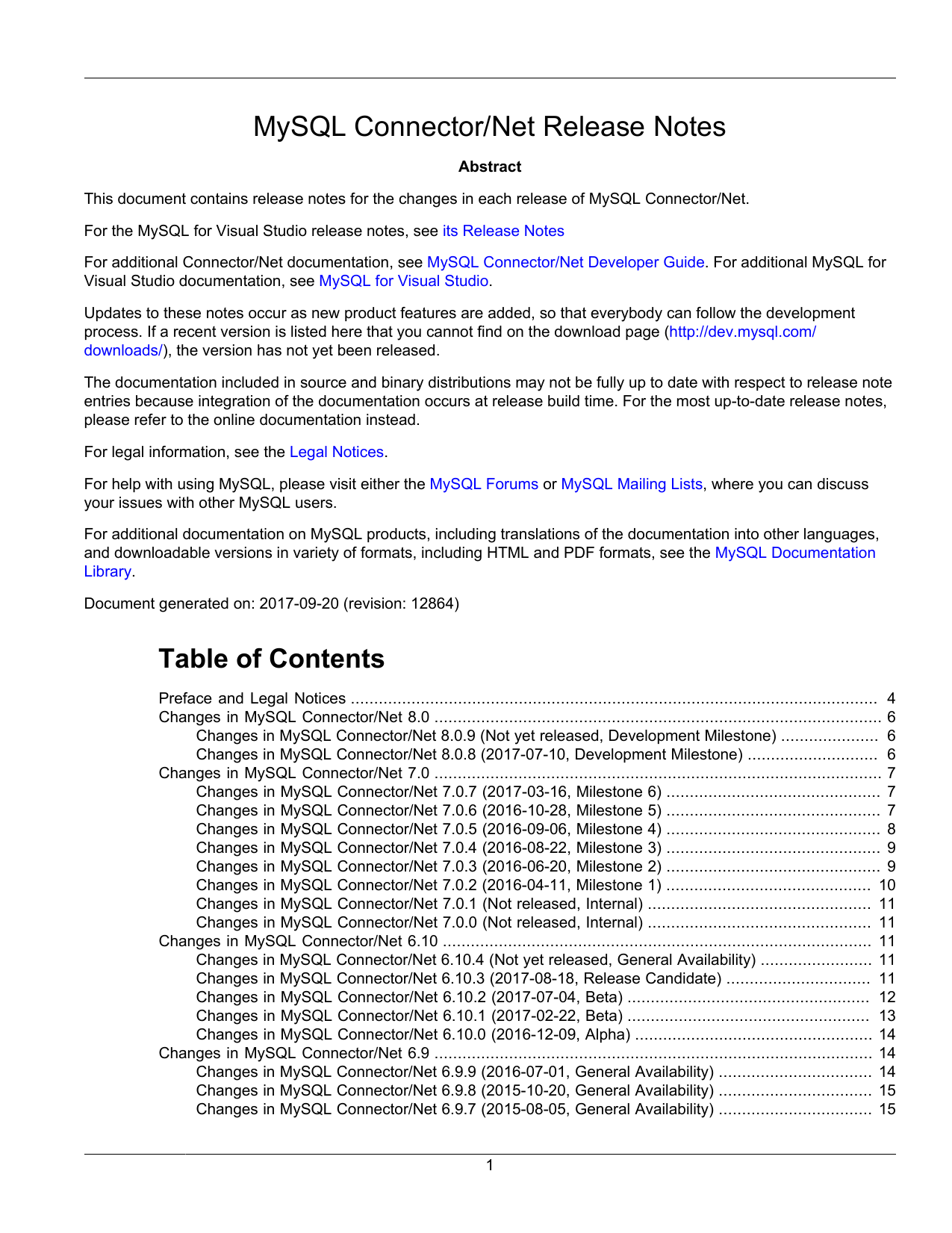 MySQL Connector/Net Release Notes | Manualzz