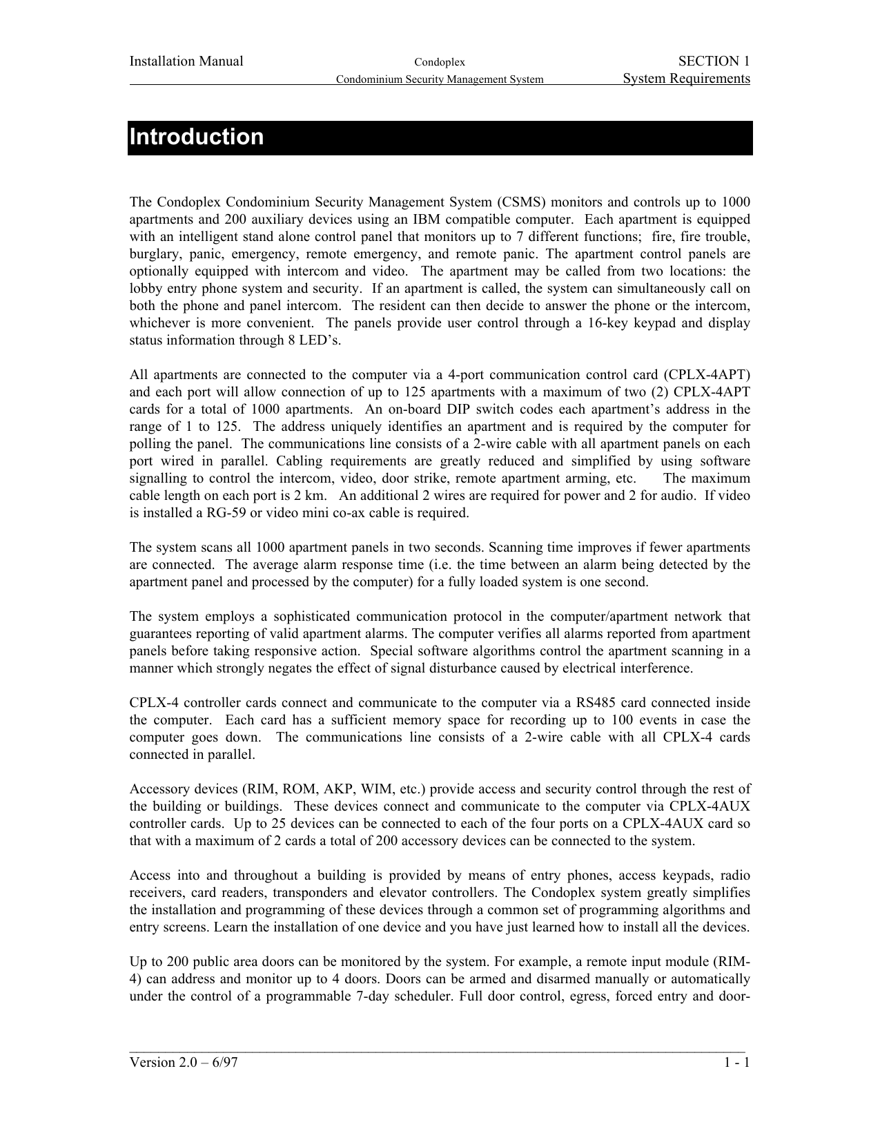 Introduction Condoplex Security Systems Inc Manualzz