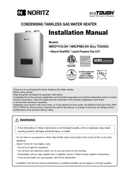 Noritz NRCP1112-DV - Installation manual, Instructions, Owner's manual |  manualzz.com