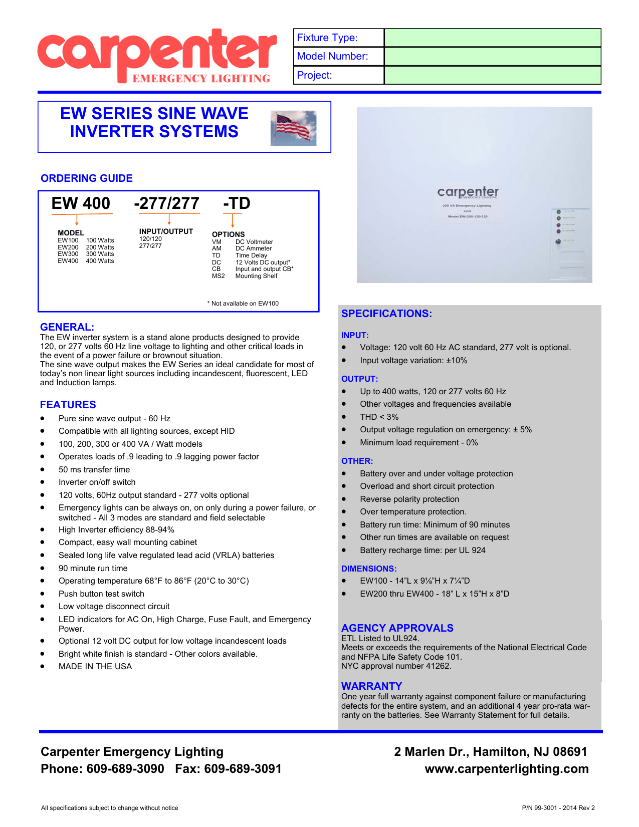 Ew Inverter Series Pub Carpenter Emergency Lighting Ew Inverter Series Pub Carpenter Emergency Lighting