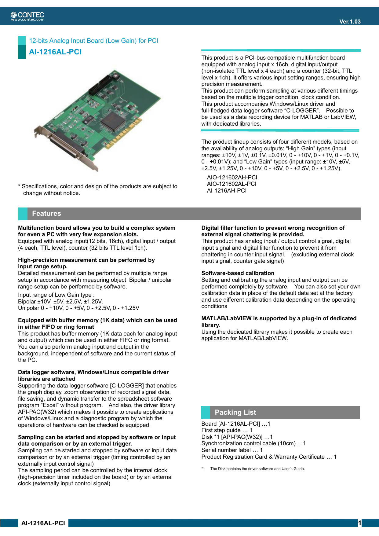 Drivers Contec Multifunction Devices