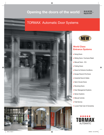 TORMAX PROGRAMME SWITCH FOR AUTOMATIC SLIDING DOORS