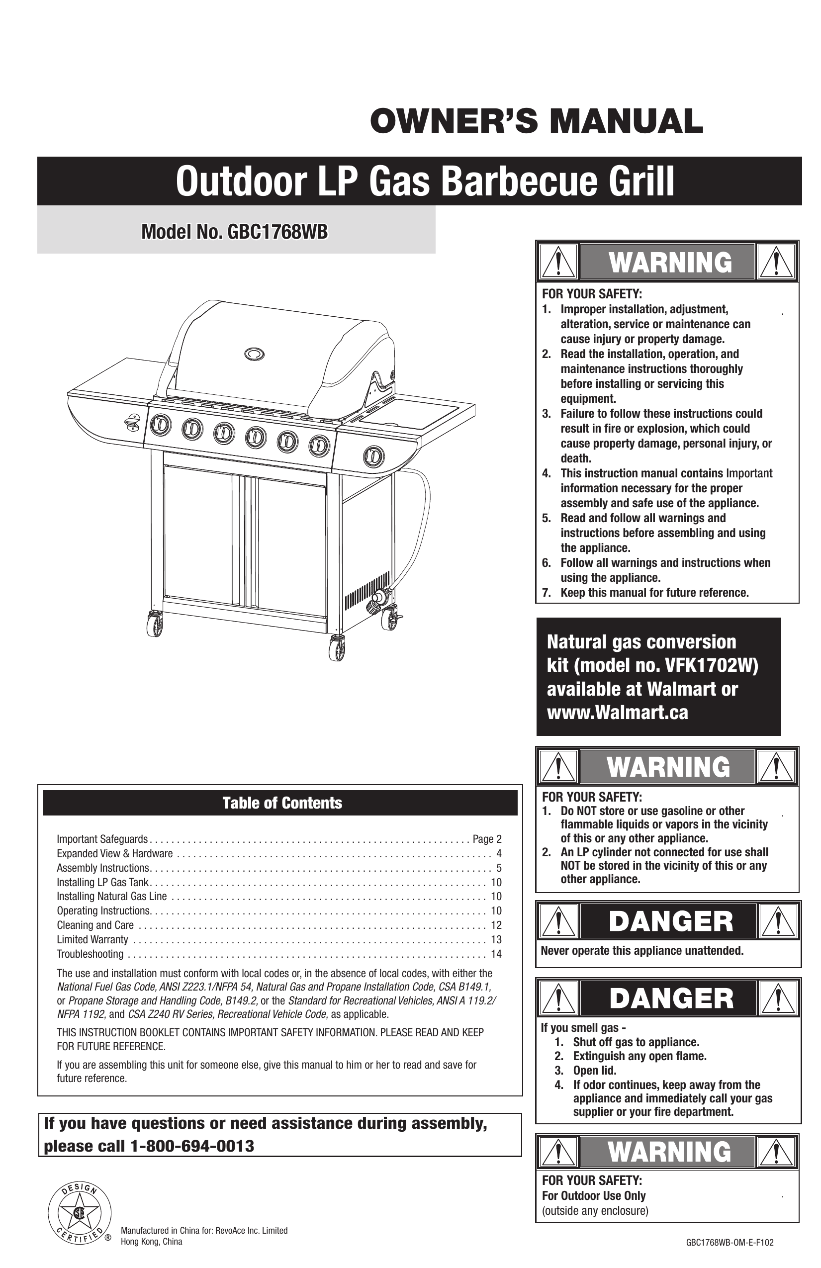 Outdoor LP Gas Barbecue Grill Manualzz