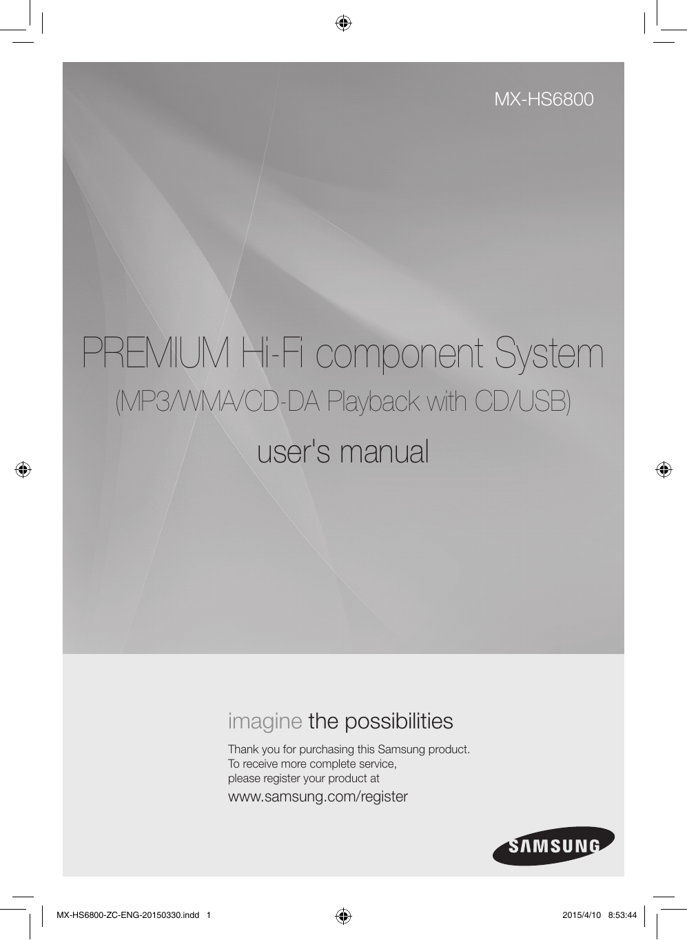 Samsung MX-HS6800 User manual | Manualzz